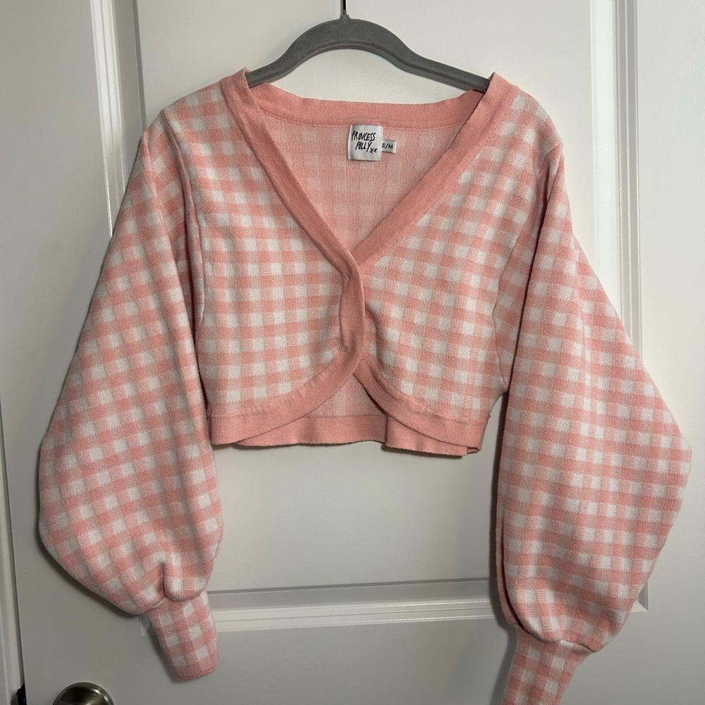Princess Polly Pink and White Gingham Crop Top
